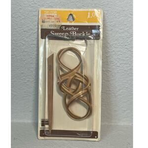 Tip-Top Leather Sweet Buckle Barrette 4 Inch‎ Vintage Retro 70s Hair Accessory